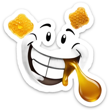 happy emoji throwing up honey sticker