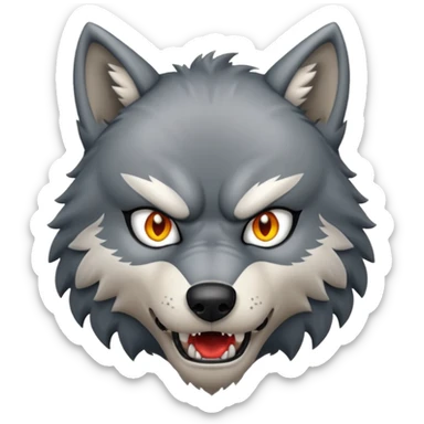 Tráeme una imagen de un lobo enojado estilo gamer sticker