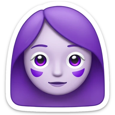 text that spells "me" in a shiny purple font sticker with white outline sticker