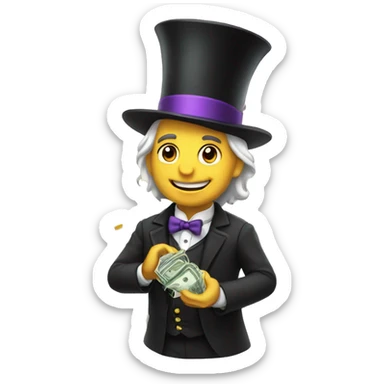 Magician whit bag of money  sticker