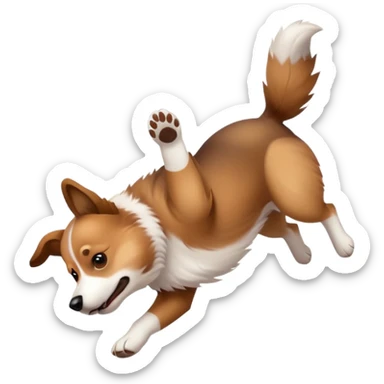 Dog doing a backflip sticker