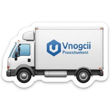 A delivery truck with boxes on the side, representing logistics, warehousing, and procurement. sticker