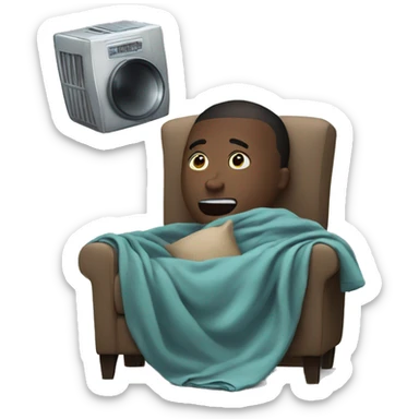 watching trash tv with a blanket sticker