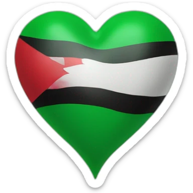 Sudan flag in green heart sticker