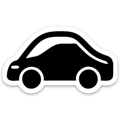 solid elegant icon of a car with a transparent film covering it, minimalistic style, refined details sticker