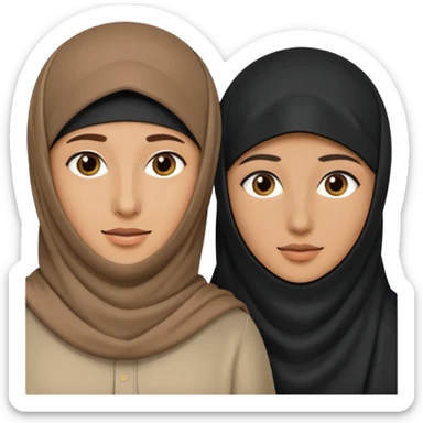 muslim couple, a man and a woman in niqab and the man? sticker