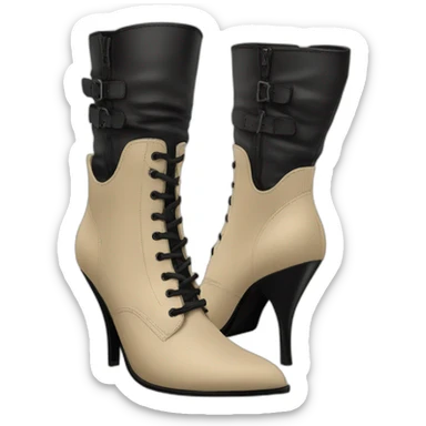 high-heels-boot-beige-with-black-tattoo sticker