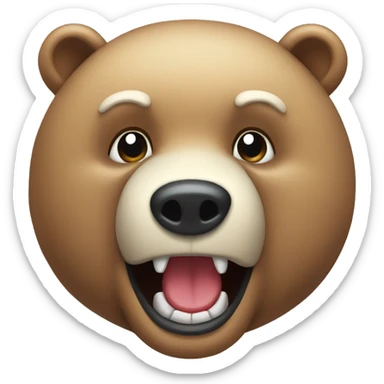 salivating bear sticker