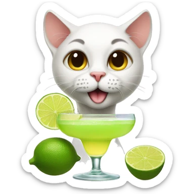 Cat drinking margarita  sticker