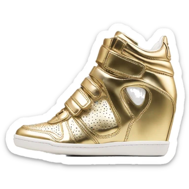 isabel marant wedge sneaker light gold emoji sticker