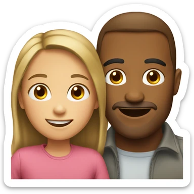 Dad and girl smiling together sticker