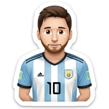 Lionel Messi soccer player with Argentina jersey sticker