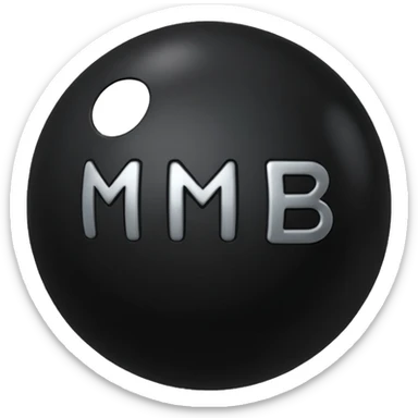 Black Ball with MB written on it sticker