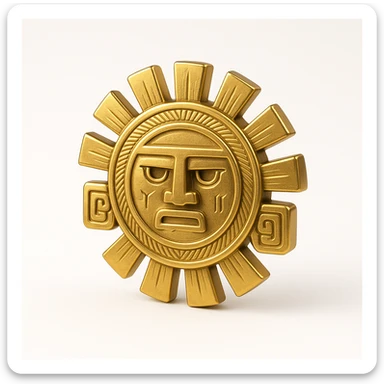 Minimalist Inca logo with stylized sun motif, gold and black, clean lines, modern branding feel sticker