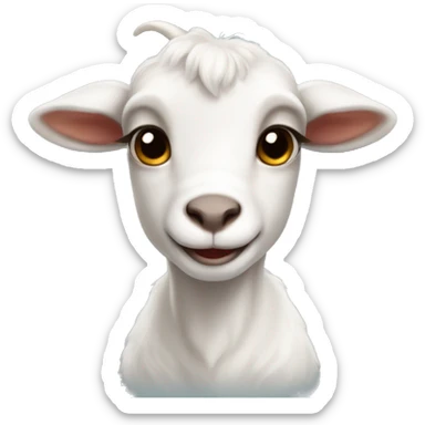Cute baby Boer goat with no horns sticker