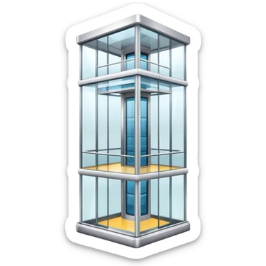 large glass elevator in shopping mall sticker