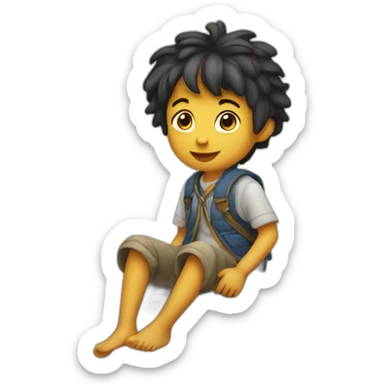 Enfant sur une autruche sticker