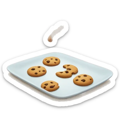 hand reaching out from under table for a cookie sticker