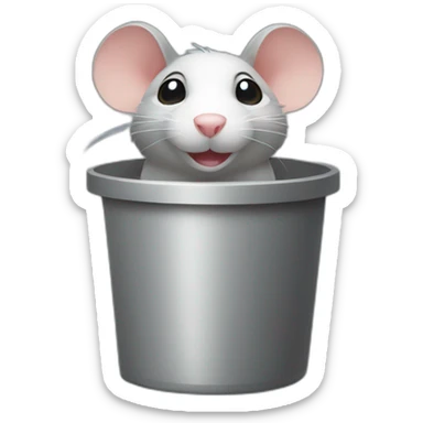 un rat dans une poubelle sticker