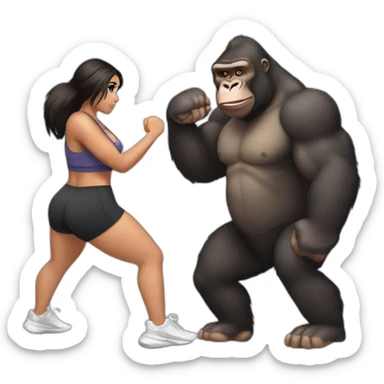 Buff Gorilla helping Kim Kardashian exercise sticker