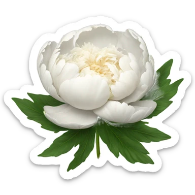 A white peony sticker