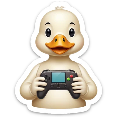 duck holds game console sticker