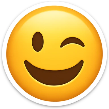 winking eye emoji friendly and cheerful sticker