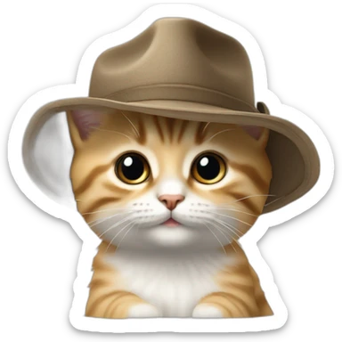 Chaton avec un chapeau sticker