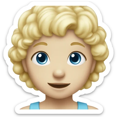 Blonde baby blue eyes saying hi sticker