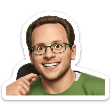 happy boy in green shirt sticker