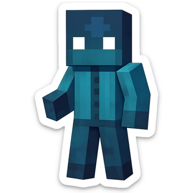 Extract the ??? character (far right, blue) from the image as a separate image with a transparent background, preserving the original style and quality. sticker