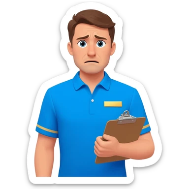 a man in reception uniform in a trouble situation sticker