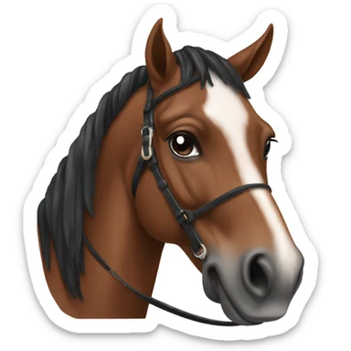 Bay horse with halter sticker