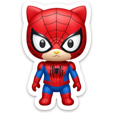 Hellokitty with Spiderman  sticker