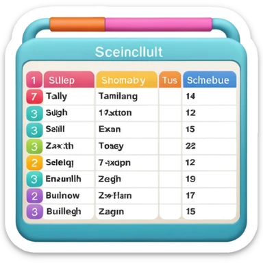 workout schedule sticker