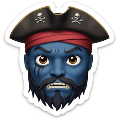 Un pirate qui fait peur uniquement bleu et noir sticker