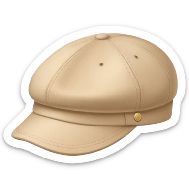 Single beige Kangol 504 flat cap hat, isolated object, iOS emoji style, no person wearing it, light tan color sticker
