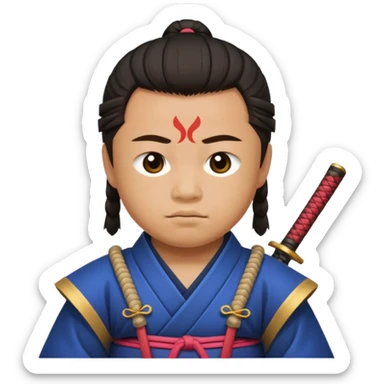 Samurai with Down syndrome  sticker