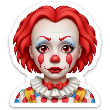 clown female make up cried sticker