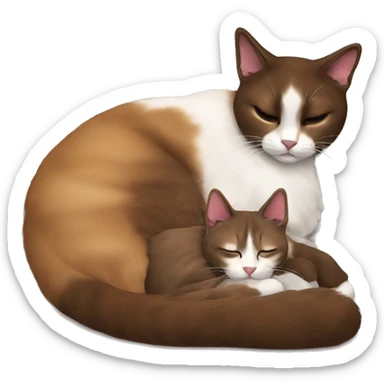 brown snowshoe cat sleeps with girl  sticker