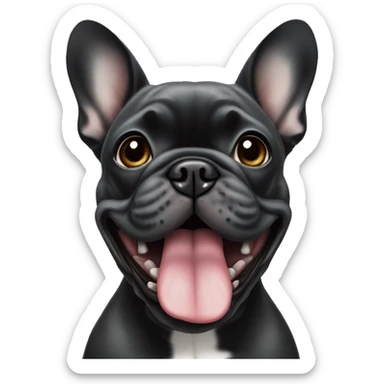 Black brindle French bulldog with grey on his mouth sticker