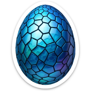 cracked cracked cracked blue dragon egg 3  sticker