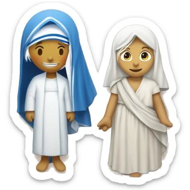 Mother Teresa and Virgin Mary are with us
Barefoot, as if on a blade, walked on the ground sticker