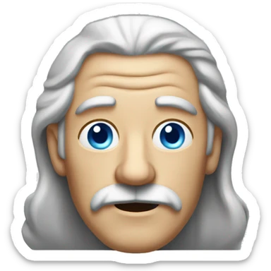 old man with blue eyes with long mustache and full head of hair sticker