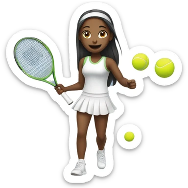 Girl playing tennis  sticker