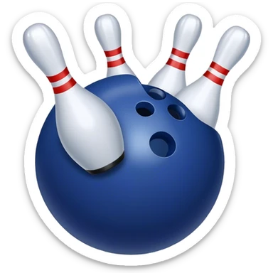 Bowling bowl navy blue sticker