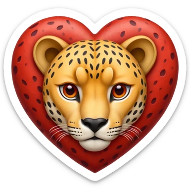 Cheetah heart sticker