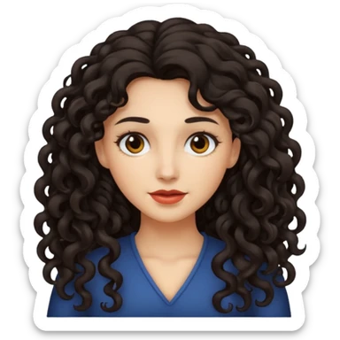 Mujer con pelo rizado largo  sticker