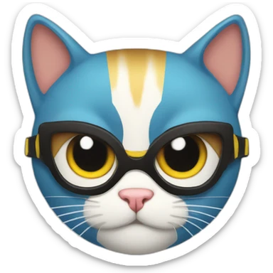 A superhero cat sticker