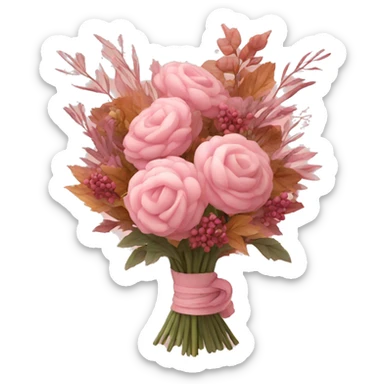 autumn bouquet pink sticker